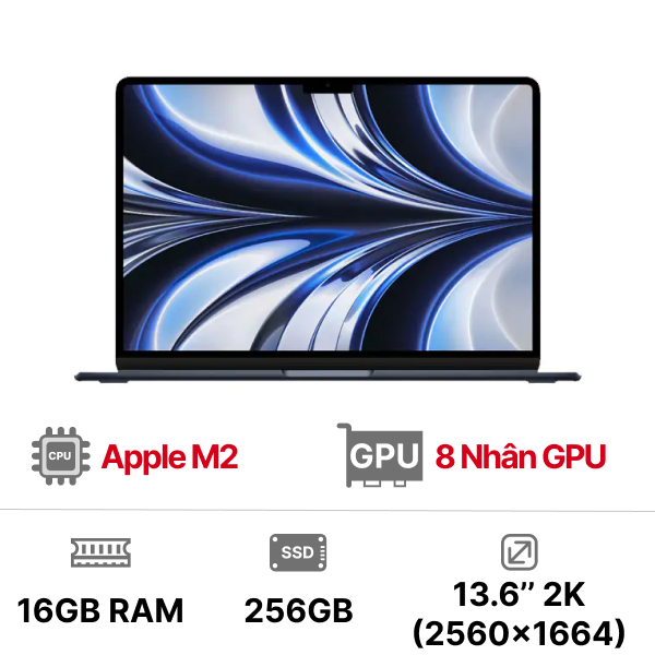 MacBook Air M2 13 inch 8GPU 8CPU 16GB 256GB - Chính Hãng VN