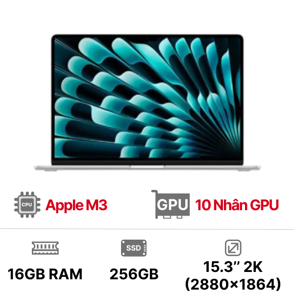 MacBook Air M3 15 inch 10GPU 8CPU 16GB 256GB - Chính Hãng VN