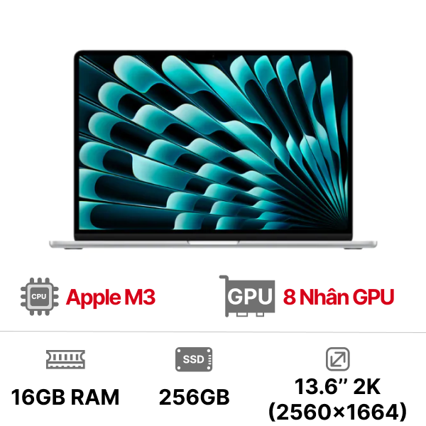 MacBook Air M3 13 inch 8GPU 8CPU 16GB 256GB - Chính Hãng VN