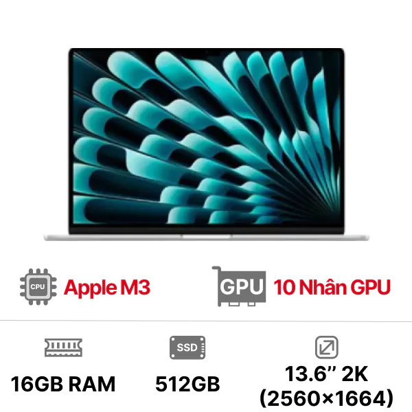 MacBook Air M3 13 inch 10GPU 8CPU 16GB/512GB - Chính Hãng VN