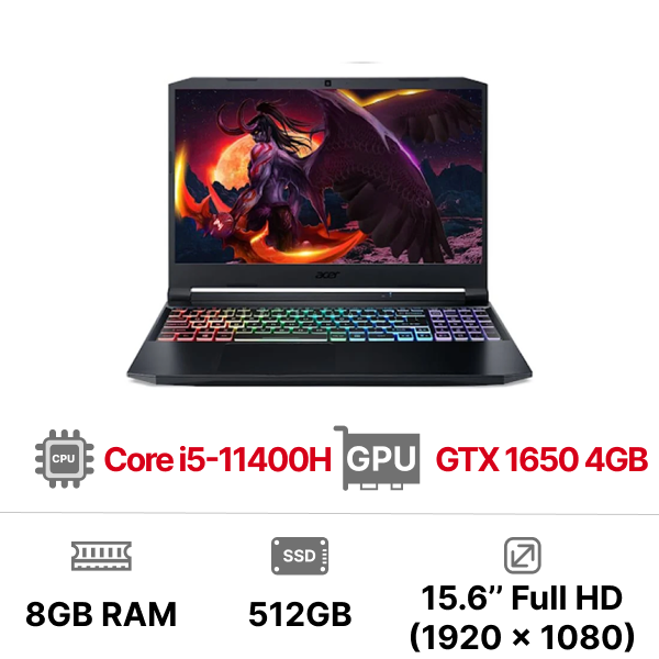 Laptop Acer Nitro 5 Eagle AN515-57-5669 NH.QEHSV.001 (i5-11400H 8GB 512GB GTX1650 4GB 15.6 inch FHD 144Hz Win11)