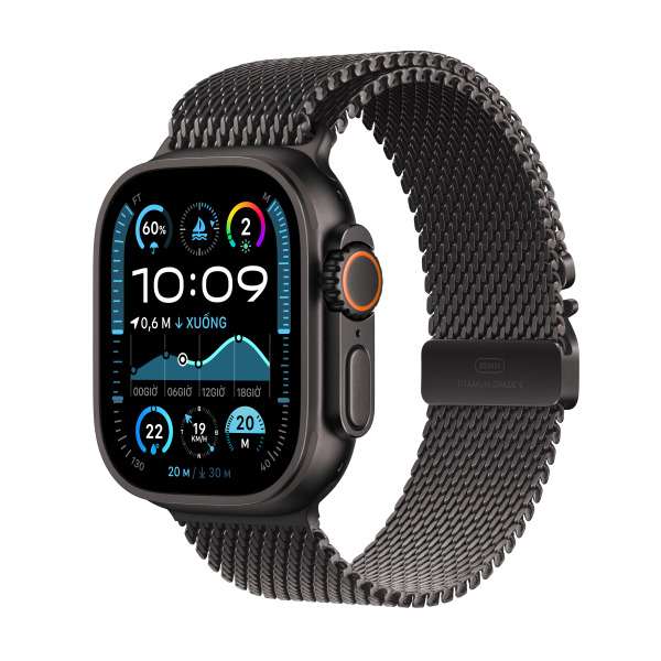 Apple Watch Ultra 2 (2024) LTE 49mm Viền Titanium Đen Dây Milan