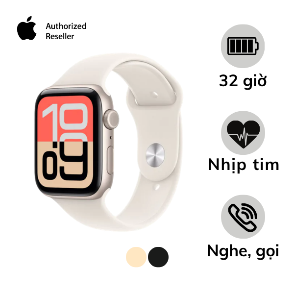 Apple Watch SE 3 2025 GPS 44mm Viền Nhôm Dây Cao Su
