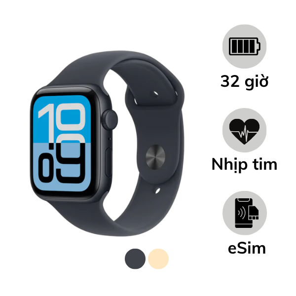 Apple Watch SE 3 2025 LTE 44mm Viền Nhôm Dây Cao Su