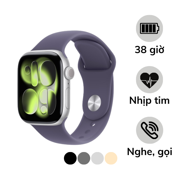 Apple Watch Series 11 42mm GPS Viền Nhôm Dây Cao Su