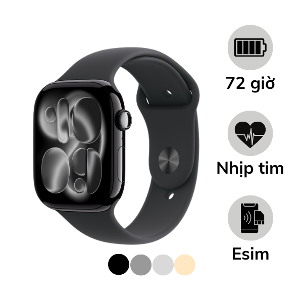 Apple Watch Series 11 46mm LTE Viền Nhôm Dây Cao Su - Size M L