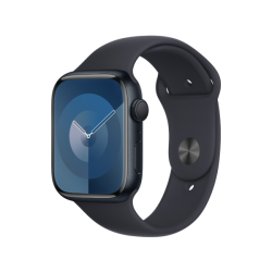 LX9KN7CQL2 - Apple Watch S9 GPS 45mm Viền Nhôm Dây Cao Su Midnight Size M/L - Cũ xước nhẹ (LX9KN7CQL2)