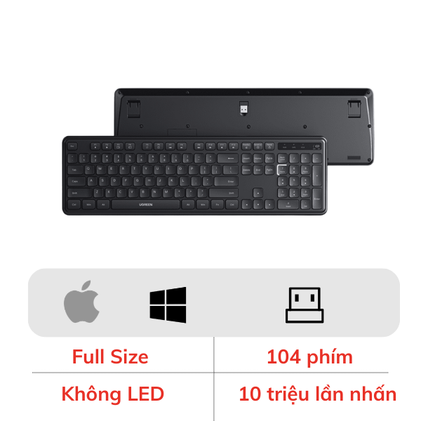 Bàn phím không dây Ugreen K331 Fullsize
