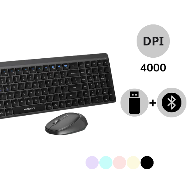 Bộ bàn phím chuột không dây Bluetooth MicroPack Silent Lifestyle KM-268W