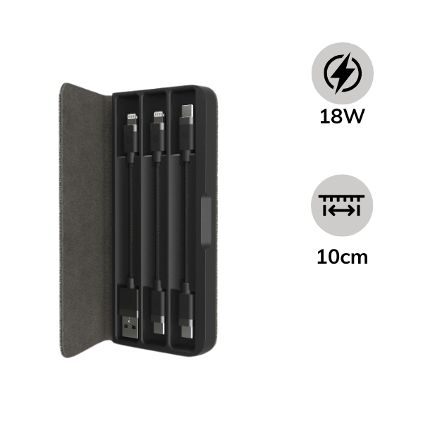 Bộ hộp 3 cáp ngắn 10cm đa dụng - Mophie Cable Kit