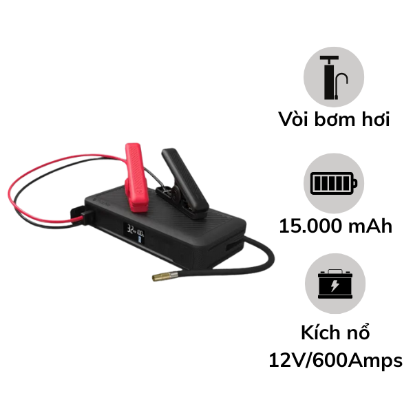 Bộ sạc kích bình Mophie GO Rugged AIR 55.5Wh 1200Amps