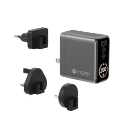 Bộ sạc nhanh Mazer 100W PD kèm cáp Type-C Ai Prestige GaN
