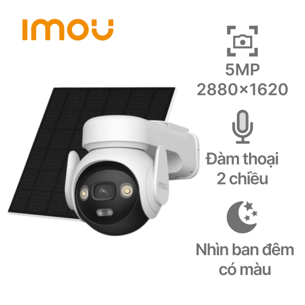Camera IP ngoài trời 360 độ 5MP IMOU năng lượng mặt trời IPC-B7ED-5M0TEA-EU FSP14 (Hỗ trợ 4G)