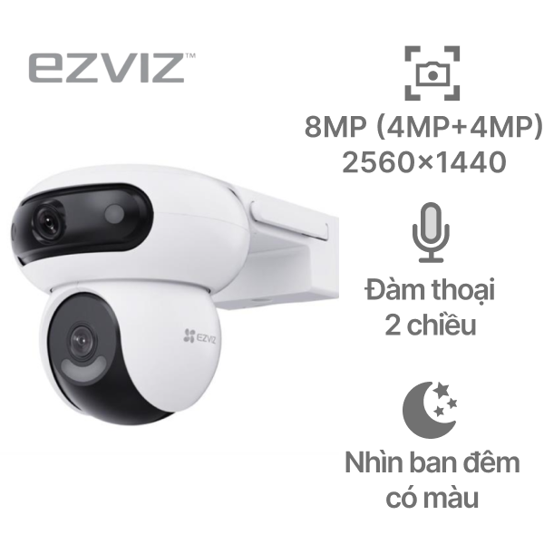 Camera IP ngoài trời 360 độ 8MP EZVIZ H90 Dual