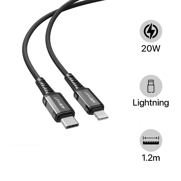 C101BLK - Cáp Type-C to Lightning ACEFAST MFi 1.2M C101