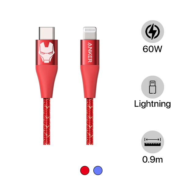 A9548031 - Cáp Type C to Lightning Anker Powerline III 0.9M phiên bản Marvel A9548