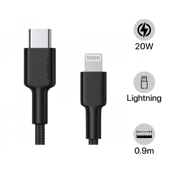 CBCL3 - Cáp Type-C to Lightning Aukey MFi 0.9m CBCL3