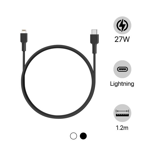 CB-CL5-BLK - Cáp Type-C to Lightning Aukey MFi 1.2m CBCL5