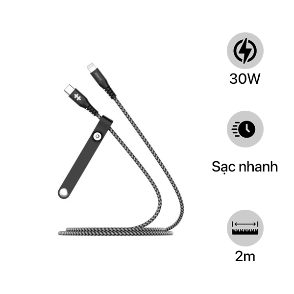 HDCLB523 - Cáp Type-C to Lightning HyperDrive Tough 2M MFi 20 30W