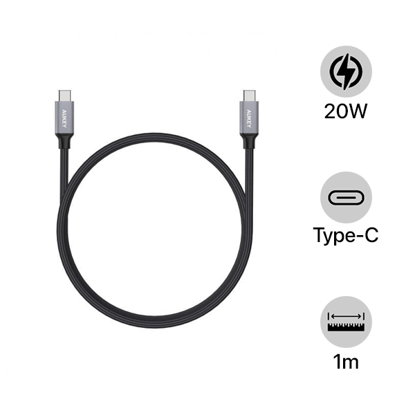 CBCD5BK - Cáp Type-C to Type-C Aukey 1m CBCD5