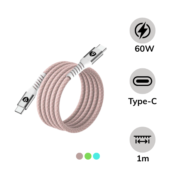 Cáp Type-C to Type-C từ tính tự cuộn 9Fit 1M