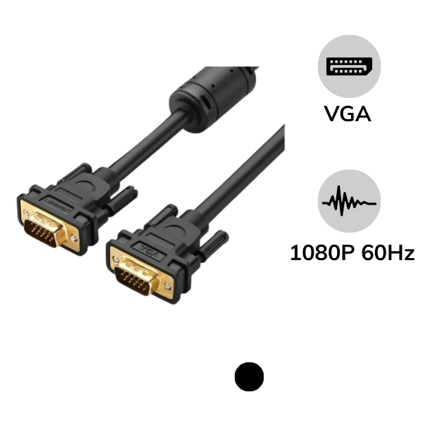 Cáp VGA tròn 2 đầu đực màu đen Ugreen VG101