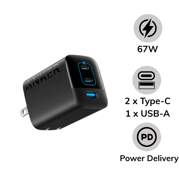Cốc sạc Anker 3 cổng 67W 336 A2674
