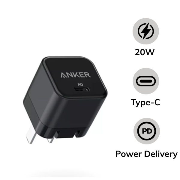 Cốc sạc nhanh Anker 312 20W PD Cube A2149