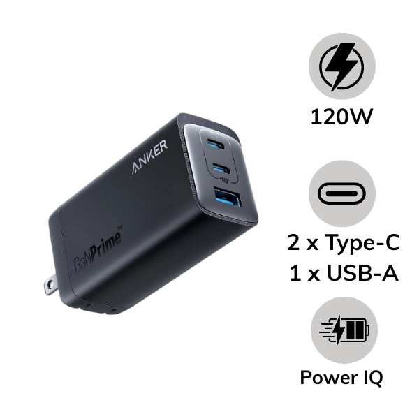 Cốc sạc nhanh Anker 737 GaNPrime 120W 2C1A A2148