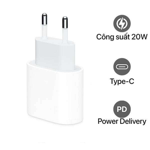 Cốc sạc nhanh Apple 20W Type-C Chính Hãng MD3J4ZA