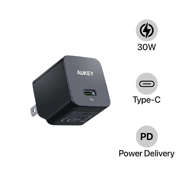 PA-Y30S-BLK - Cốc sạc nhanh Aukey 30W PD PAY30