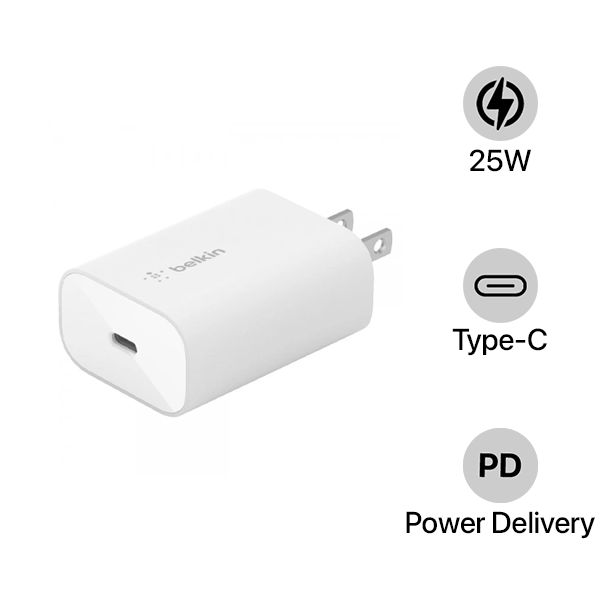 WCA004DQWH - Cốc sạc nhanh Belkin 25W Type-C PD Wall Charger