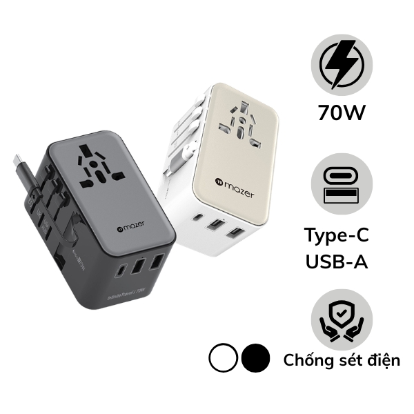 Sạc đa năng Mazer 70W InfiniteTravel LinkIF Travel370