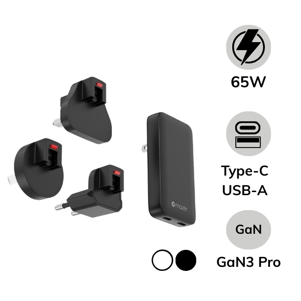 Cốc sạc nhanh Mazer Prestige 65W 1C1A GaN3 Pro