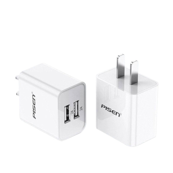 RYU02WT - Cốc sạc 2 cổng Pisen 10.5W USB-A