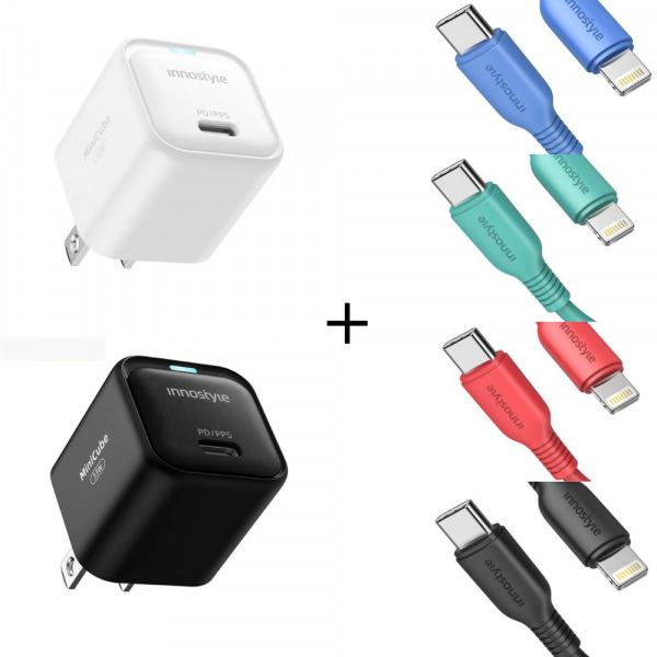 COMBO33W - Combo Cốc + Cáp sạc nhanh Innostyle 33W Type-C
