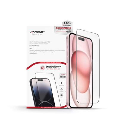 Cường lực iPhone 15 Plus Zeelot Solidsleek Retina Clear