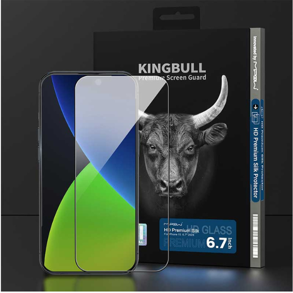 BJ504BK - Cường lực iPhone 15 Pro Max Mipow Kingbull Premium Silk HD (2.7D)