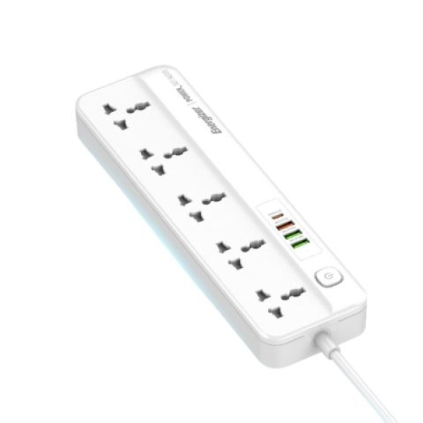 Ổ điện đa năng Energizer 5AC kèm 3 x USB-A và 1 x Type-C sạc nhanh PD (Max 20W)