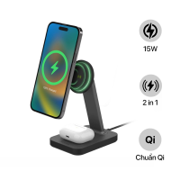 Đế sạc không dây Mophie Snap+ 2 in 1 Charge Stand & Pad