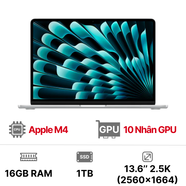 MacBook Air M4 13 inch 10GPU 10CPU 16GB 1TB - Chính Hãng VN