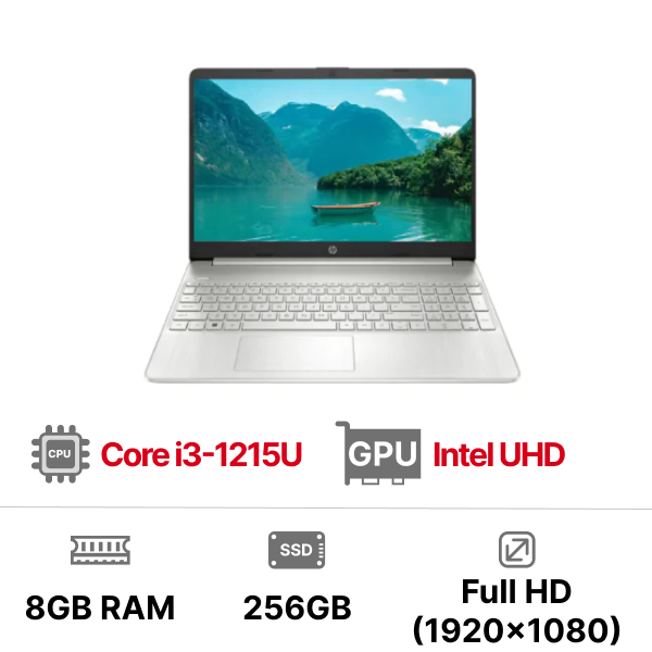 Laptop HP 15S-FQ5231TU I3-1215U 8GB 256GB SSD 15.6 INCH FHD WIN 11 HOME SILVER 8U241PA