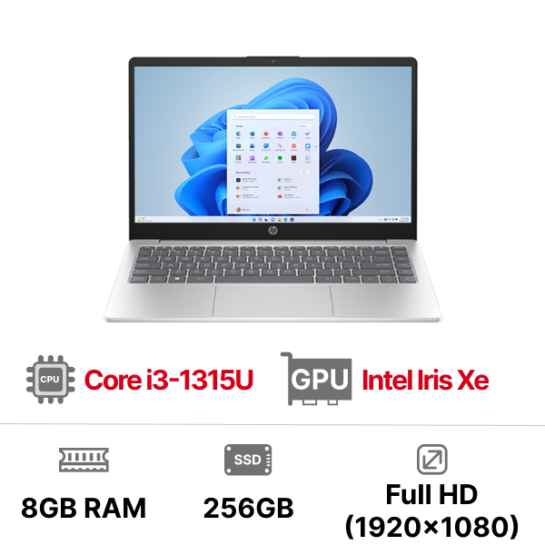 Laptop HP 15-fd0306TU A2NL7PA i3-1315U|8GB|256GB|OB|15.6 inch FHD|Win11