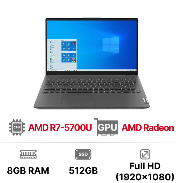 Laptop Lenovo IdeaPad 5 15ALC05 82LN00CDVN R7-5700U|8GB|512GB|15.6 inch FHD|OB|Win10
