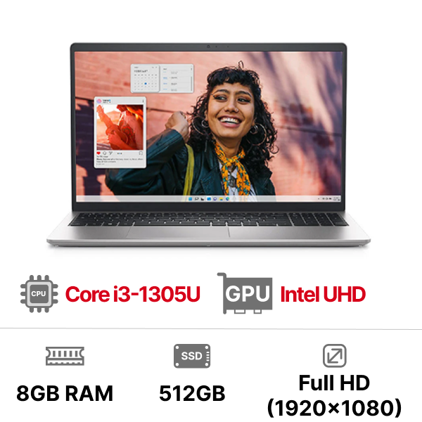 Laptop Dell Inspiron 15 3530 N3530-i3U085W11SLU i3-1305U|8GB|512GB|15.6 inch FHD|OB|Win11+Office