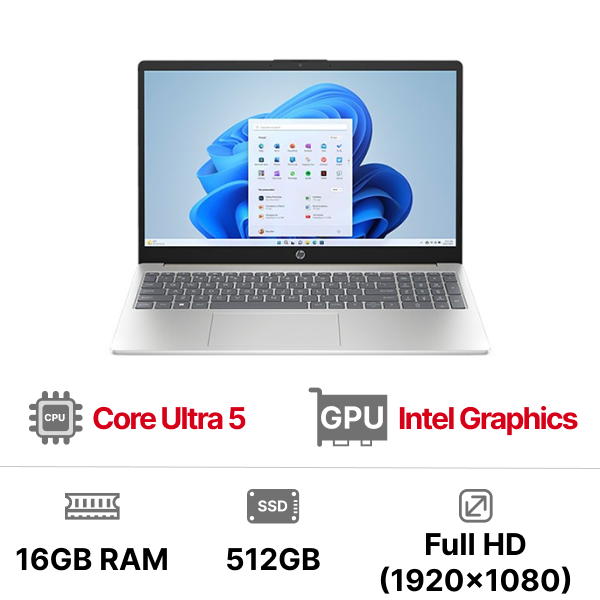 Laptop HP 15-fd1063TU 9Z2Y1PA Ultra 5 125H|16GB|512GB|OB|15.6 inch FHD|Win11