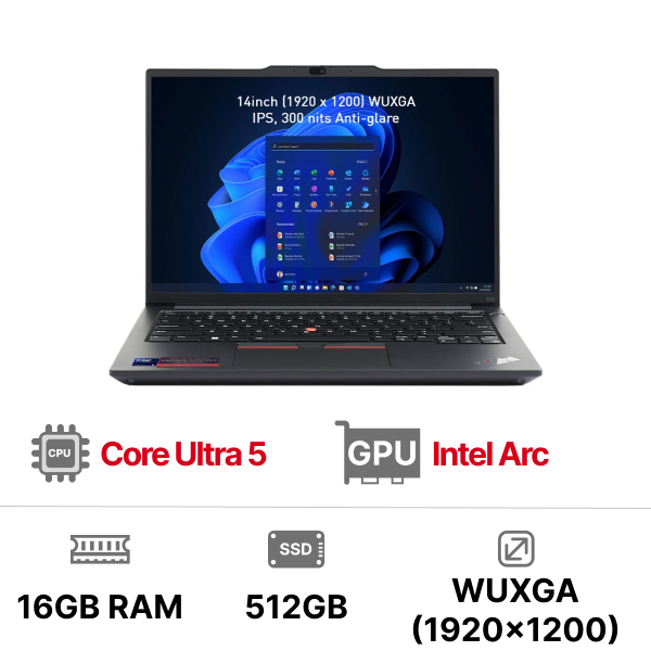 Laptop Lenovo ThinkPad E16 Gen 2 21MA004AVA Ultra 5-125H|16GB|512GB|OB|16 inch WUXGA|Dos