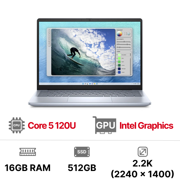 Laptop Dell Inspiron 14 5440 N5440-C5U165W11IBD2 Core 5-120U|16GB|512GB|14 inch 2.2K|MX570A 2GB|Win11+Office