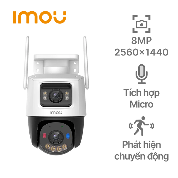 Camera wifi ngoài trời 2 ống kính siêu nhạy sáng IPC-S7XFP-8U0WED (Cruiser Dual 2 Pro 8MP)