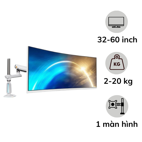 Giá treo màn hình máy tính North Bayou Led RGB E7 32-60 inch